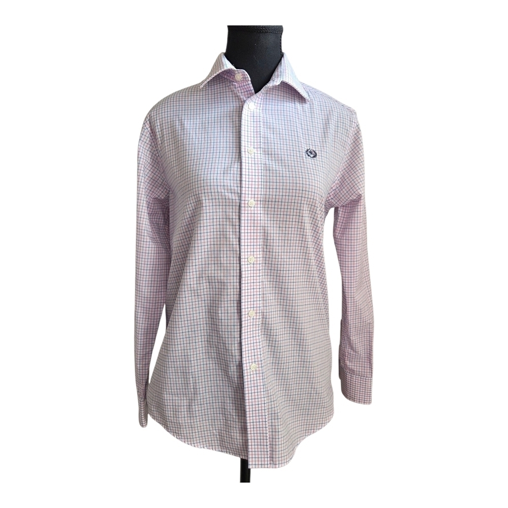 Ralph Lauren Kids Pink and White Checkered Dress Shirt Size 16